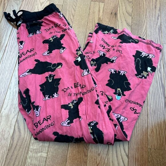 Women’s Lazy One I’m a Bear In The Morning Funny Pajama Pants - Picture 4 of 5